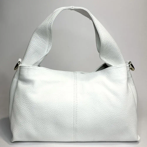 Женская сумка из натуральной кожи белого цвета