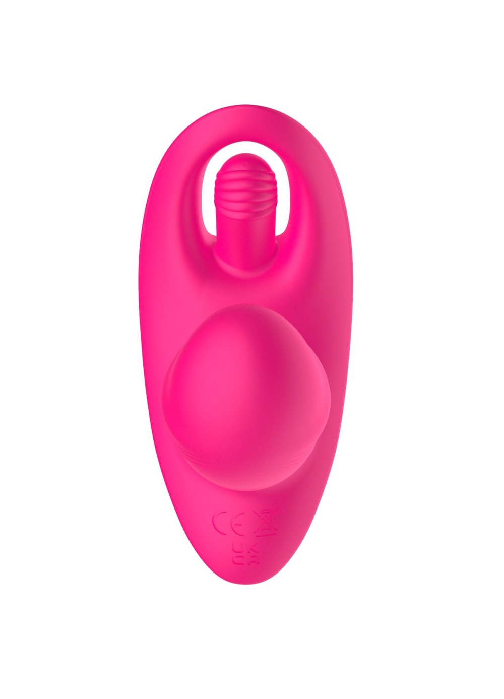 Розовый вагинально-клиторальный вибратор c функцией фингеринга (Цвет: розовый)