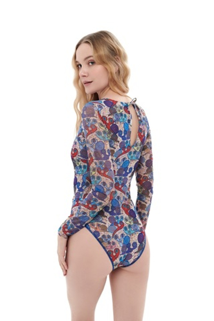 Сплошной купальник с\р закрытая спина "Улитки" (Snails)