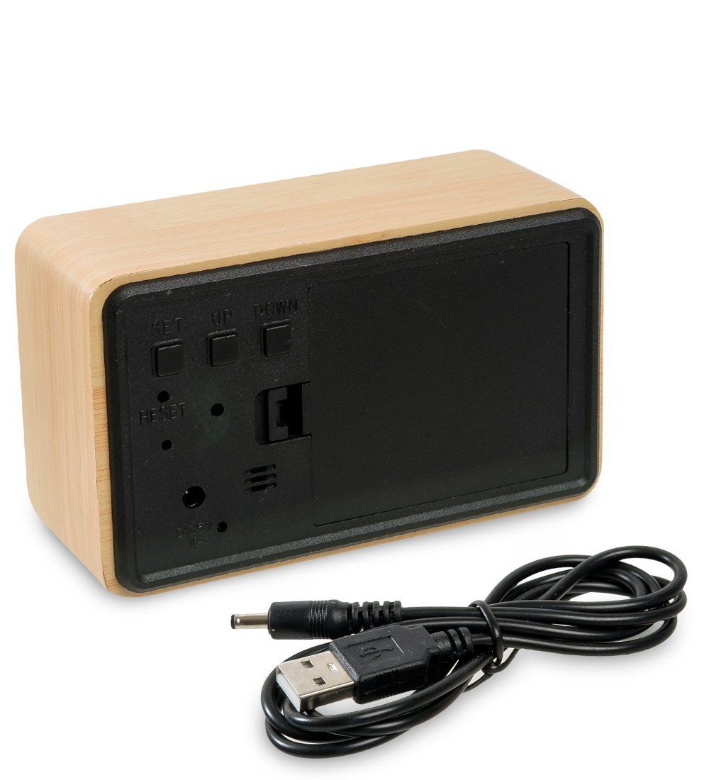 ЯЛ-07-05/ 6 Часы электронные сред. (жёлтое дерево с белой подсветкой)