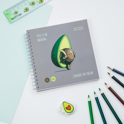 Скетчбук 60л., 150*150 MESHU "Avocadreams"