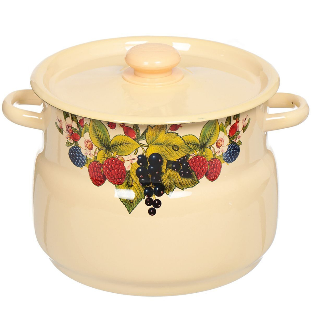 Кастрюля сталь, эмал, 5.5 л, с крыш, Сиб товары, С1917.3П, индукц