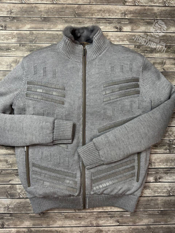 Бомбер с мехом Zilli со вставками кожи крокодила