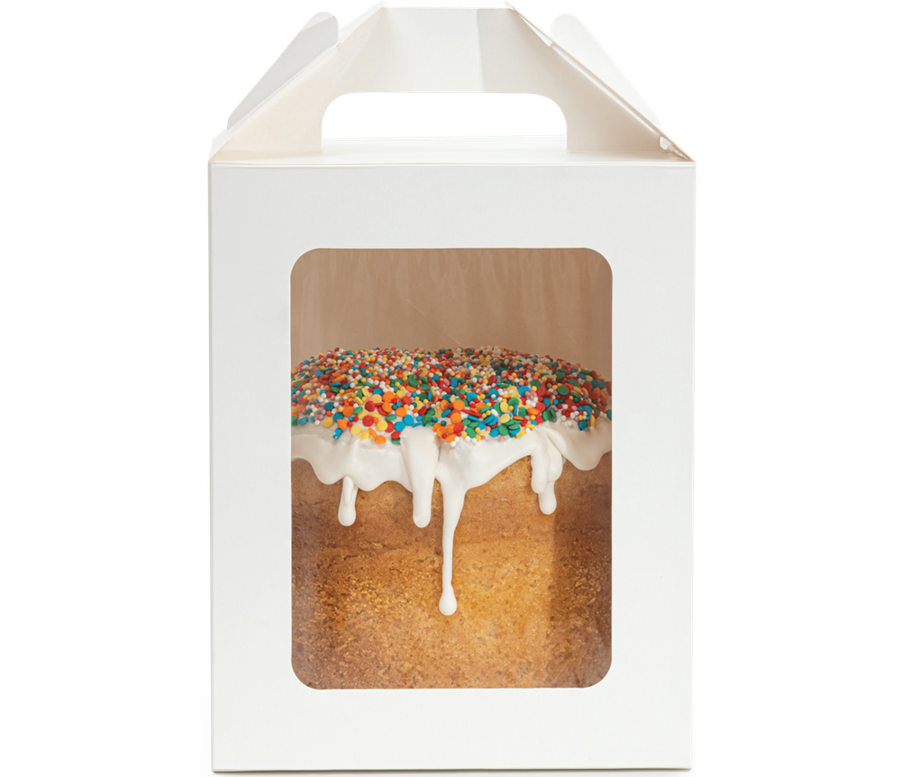 Упаковка для кулича, пряничного домика OSQ JUMPL M Белый 16*16*20 см