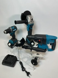 Набор электроинструментов аккумуляторных 3в1 26V перфоратор, шуруповерт и шлифовальная машина для дома и ремонта