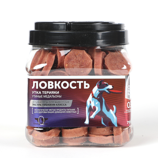 Лакомство для собак "Грин Кьюзин" GREEN QZIN ЛОВКОСТЬ (Сушеные утиные медальоны) 700гр