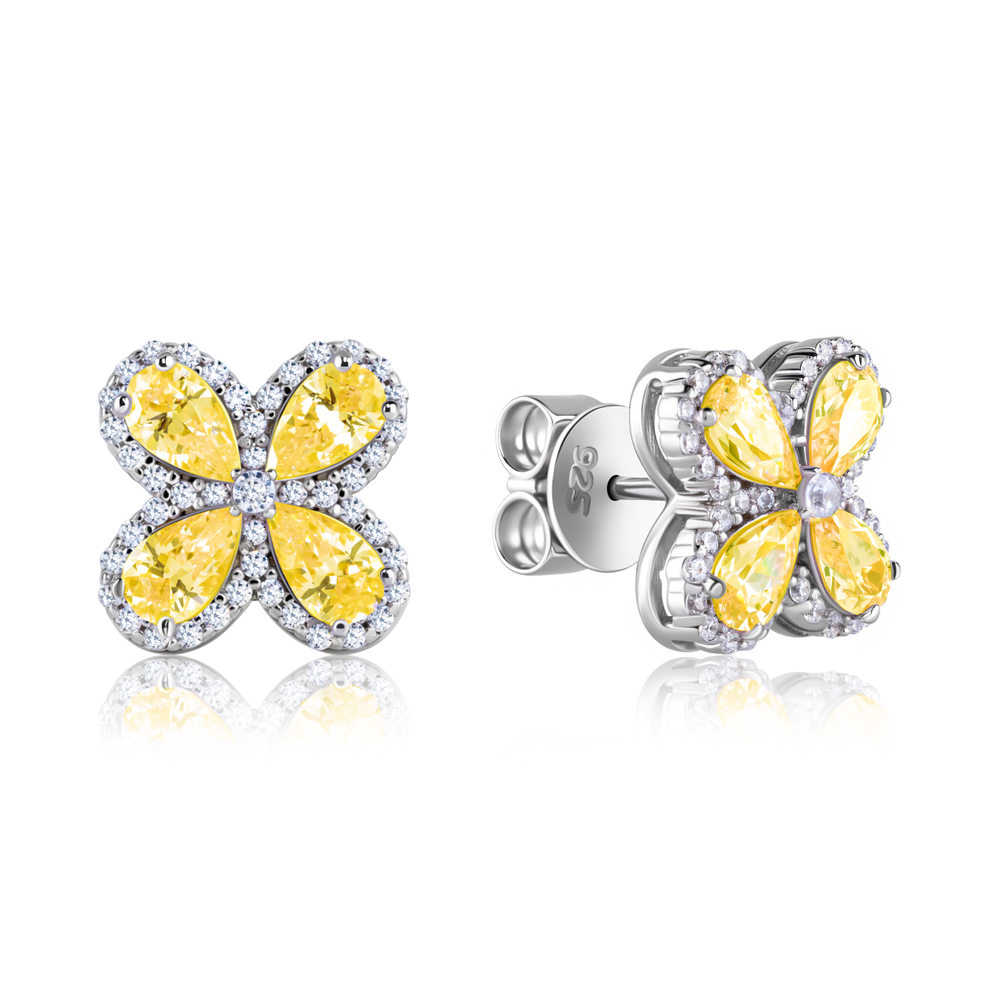 Пусеты четырехлистник.