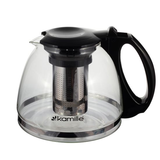 Стеклянный заварочный чайник 1300 мл. Kamille KM 0779L со съемным ситечком