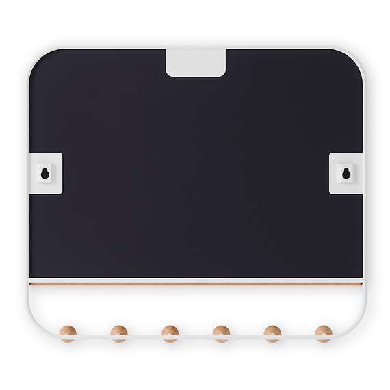 Зеркало с крючками для аксессуаров estique, 46х41 см, белое/натуральное дерево