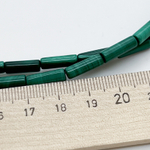 Малахит, размер около 13,5*4,2 мм, цена за 7 шт (1/4 нити)