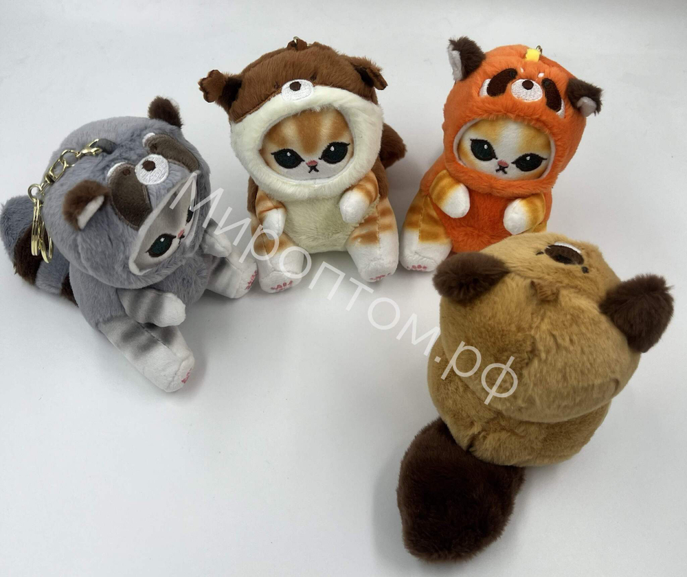 Брелок игрушка Котик в костюме оптом