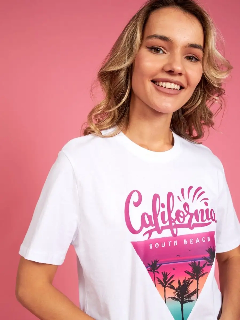 Футболка калифорния california оверсайз белая