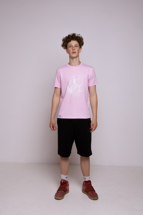 Футболка розовая классическая с принтом "Jimi Hendrix. The guitarist"