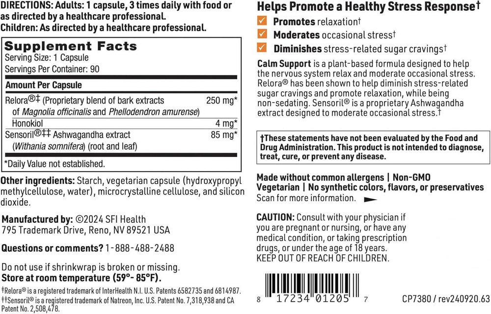 Klaire Labs - Calm Support - 90 capsules