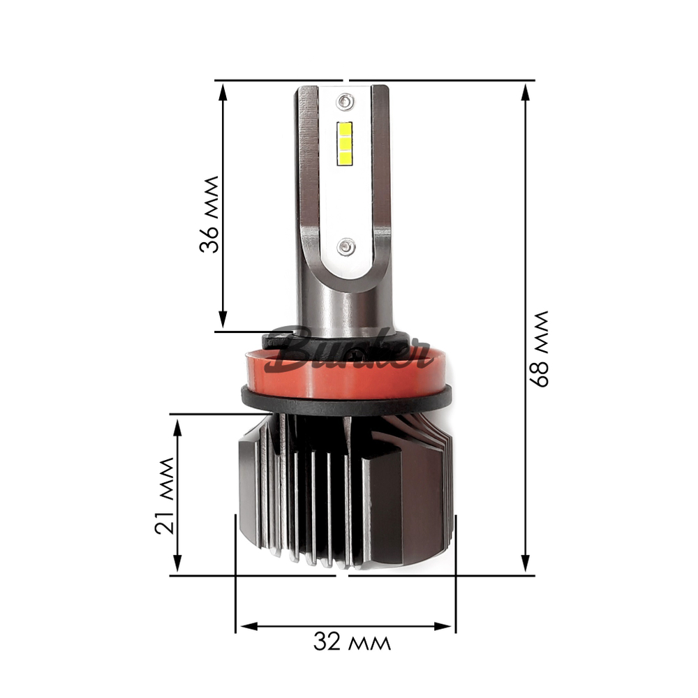 Cветодиодные лампы Sariti E5 H11 6000K,12V