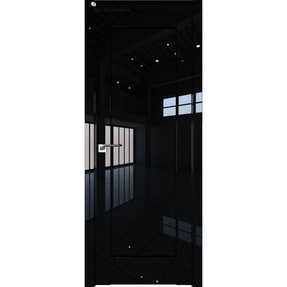 Межкомнатная дверь глянцевая Profil Doors 100L чёрный люкс глухая