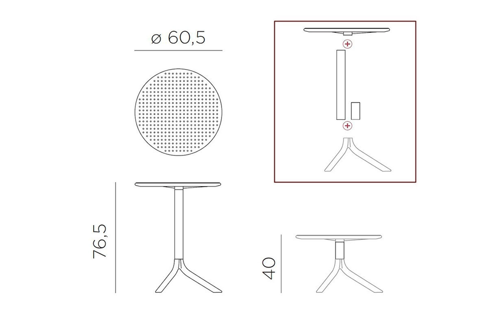 Стол Nardi Step, красный