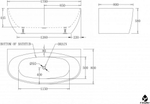 ВАННА АКРИЛОВАЯ ОТДЕЛЬНОСТОЯЩАЯ BELBAGNO BB83-1700