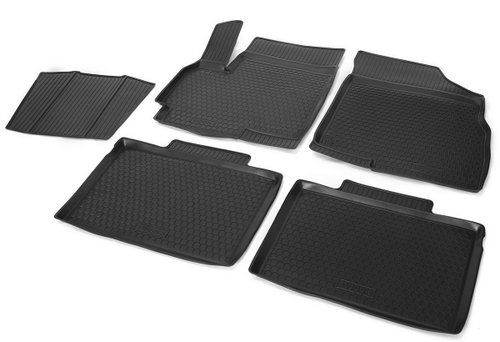 Коврики в салон автомобиля Rival для Chery Tiggo 5 2014-2020, полиуретан, без крепежа, 5 частей, 10901001