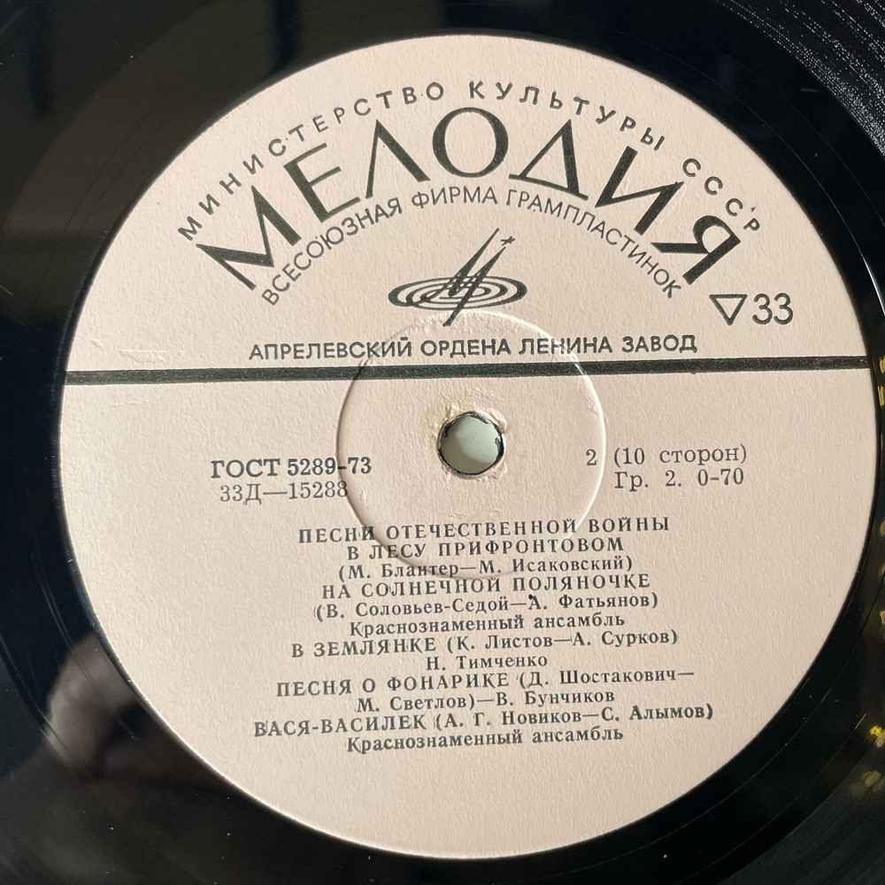 Винтажная виниловая пластинка LP Песни Великой Отечественной Войны (СССР 1977) Священная Война