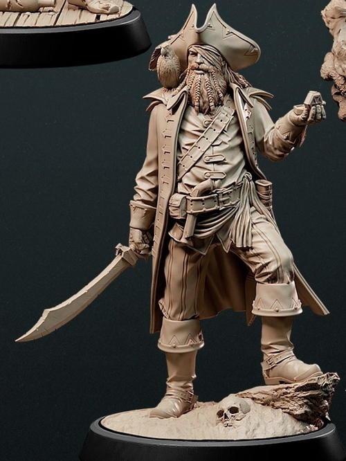 Человек Пират миниатюра для dnd, днд, pathfinder, фентези, Настольная игра, НРИ, Варгейм, РПГ