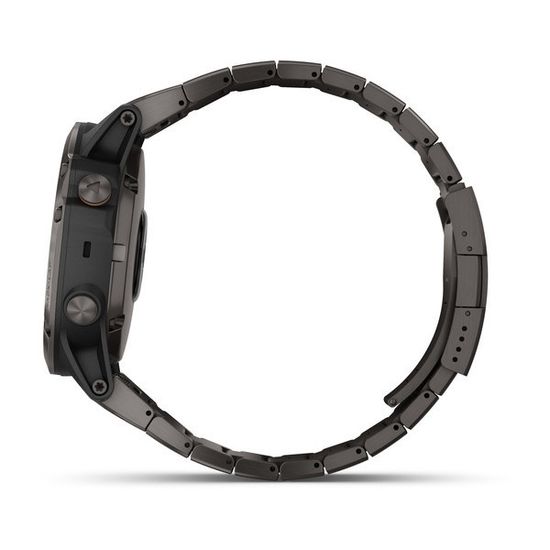 Мужские мультиспортивные часы Garmin Fenix 5X Plus Sapphire - титановый серый DLC с титановым DLC ремешком 010-01989-05