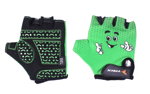 Перчатки TRIX детские XXS короткие пальцы дышащая антискользящие зелен.