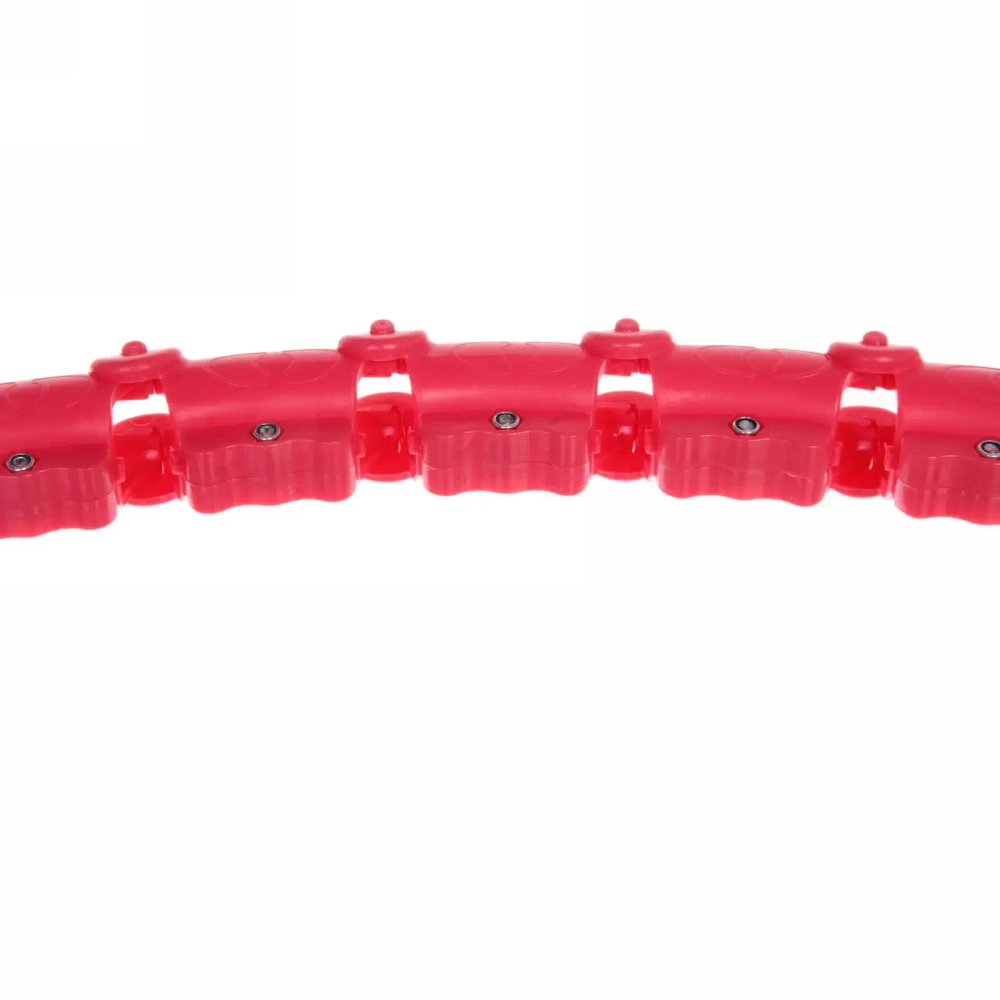 Обруч спортивный регулируемый «Fitness» 24 части (длина окружности 130 см) с утяжелением, розовый