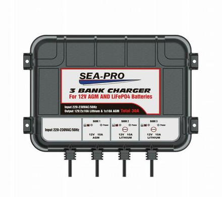 Зарядное устройство Sea-Pro TE4-0286 (1х12В AGM, 2x12В LiFePo4)