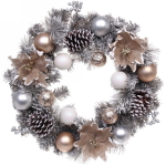 Венок хвойный новогодний «Нежность» 50 см, леска+ПВХ (SSQ1922-50)