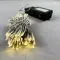 Светодиодная гирлянда 10 м., 3 батарейки типа D 4.5V, 100 LED ламп цвета шампань, таймер, прозрачный провод, LTC (EST100-4W10-8CH)