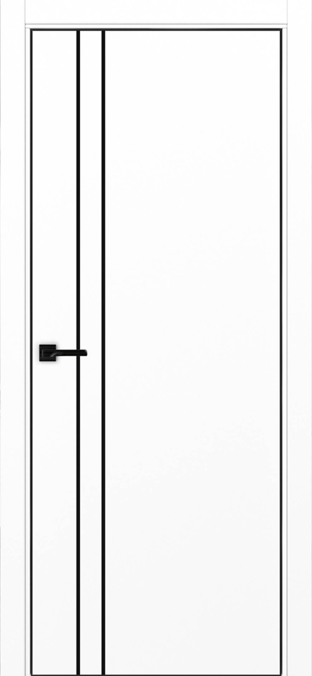 Межкомнатная дверь Optima Porte НЕАПОЛЬ 205 Молдинг SB (чёрный), Алюминиевая кромка SB (матовый чёрный) с 4-х сторон