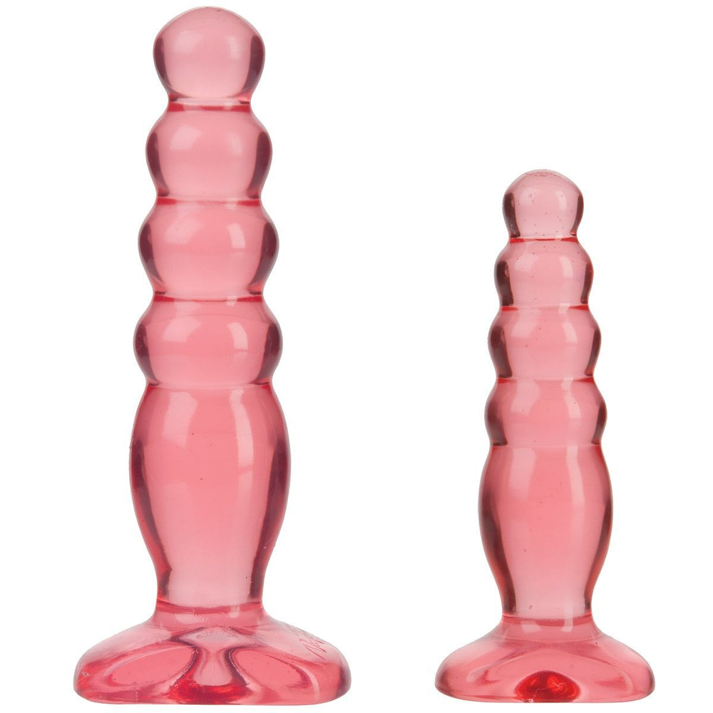 Набор из двух розовых анальных втулок Crystal Jellies Anal Trainer Kit (Цвет: розовый)