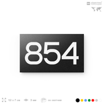 Номер на дверь 854, табличка на дверь для офиса, квартиры, кабинета, аудитории, склада, черная 120х70 мм, Айдентика Технолоджи