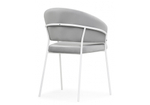 Стул на металлокаркасе Woodville Лео серый Brendy Monsoon 22, белый, ножки белые