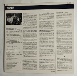 Винтажная виниловая пластинка LP Jean Sibelius Ян Сибелиус Chamber Music I, Some Aspects Of Peltoniemi Hintrik's Funeral March (Финляндия 1984)