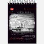 Блокнот формат А6 40 листов на металлическом гребне "Питер в черно-белом"