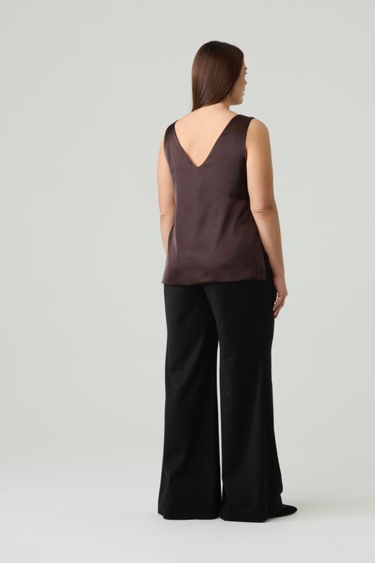 Топ двухслойный на широких бретелях, шоколад