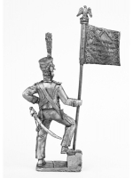 Оловянный солдатик Знаменосец гвардейских моряков Наполеона 1812 год