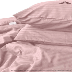 Сатин-страйп "Пудрово-розовый" полоса 1х1 | ш.220 см | 130 г/м²