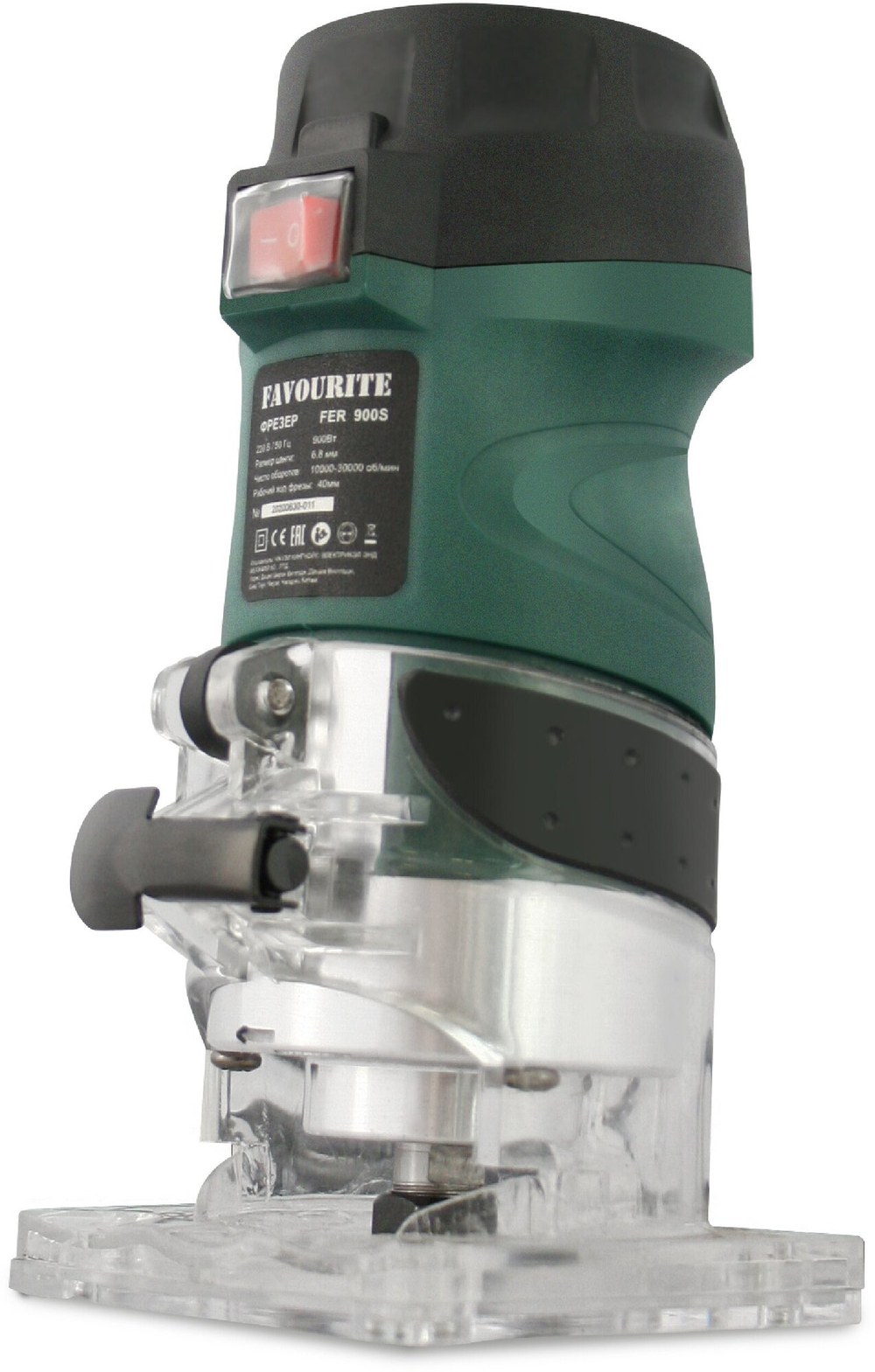 Фрезер по дереву кромочный электрический FAVOURITE FER 900S, 900Вт, цанга 8мм, 10000-30000об/мин, аксессуары.