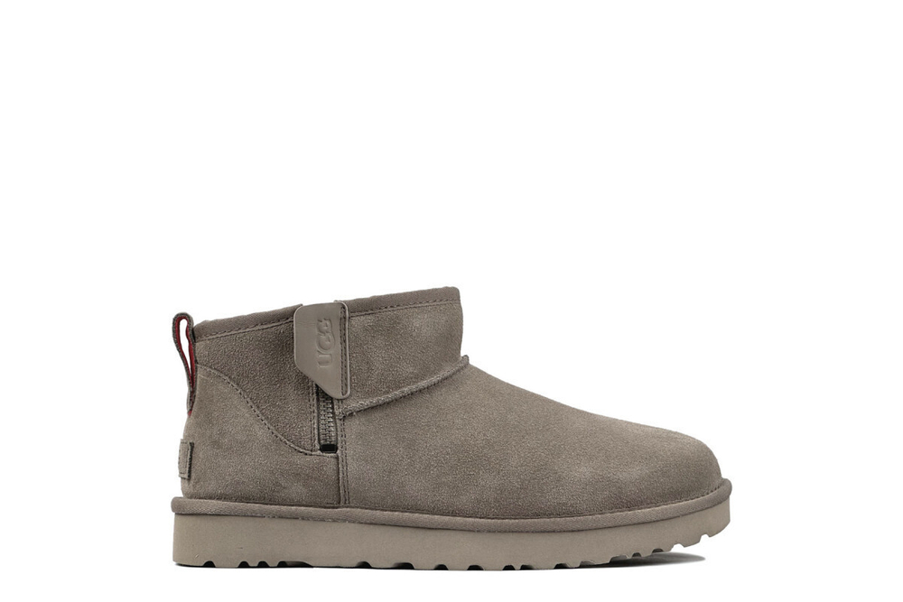 UGG Mens Classic Ultra Mini Zip Boot Smoke