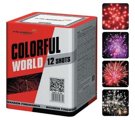 Батарея салютов "Colorful World" GW218-94 12 залпов * 0.8"  (1/36)