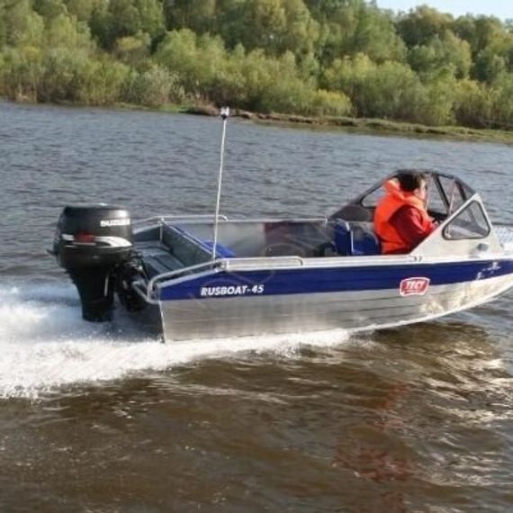 Алюминиевая моторная лодка RusBoat 45 JET под подвесной водомёт