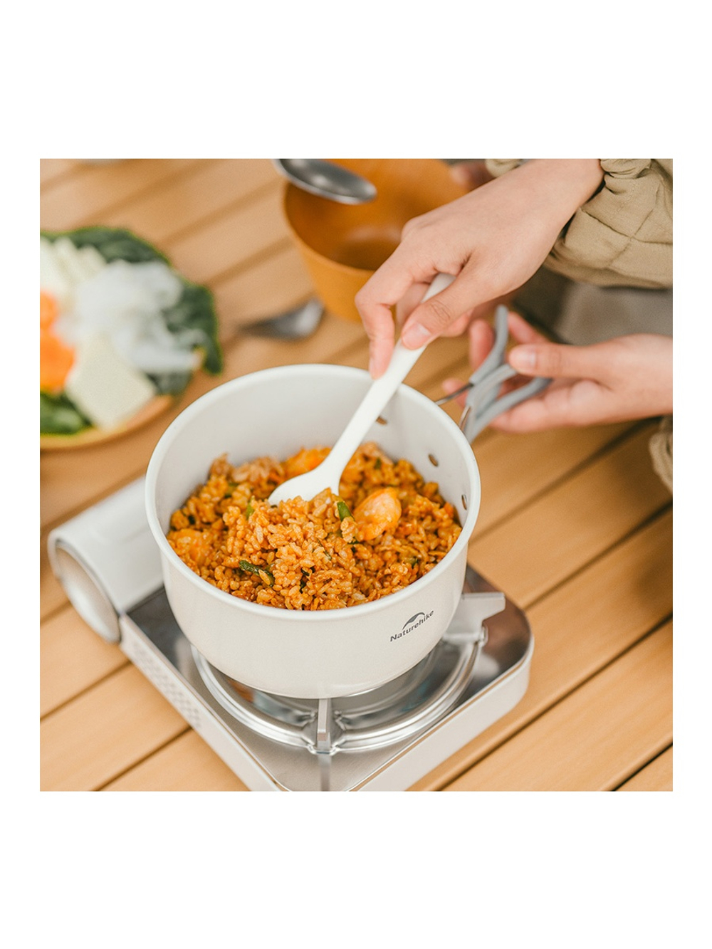 Котелок туристический Naturehike 2,8 л., с керамическим покрытием, белый