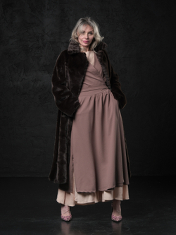 Шуба /шоколад /классика/ эко мех