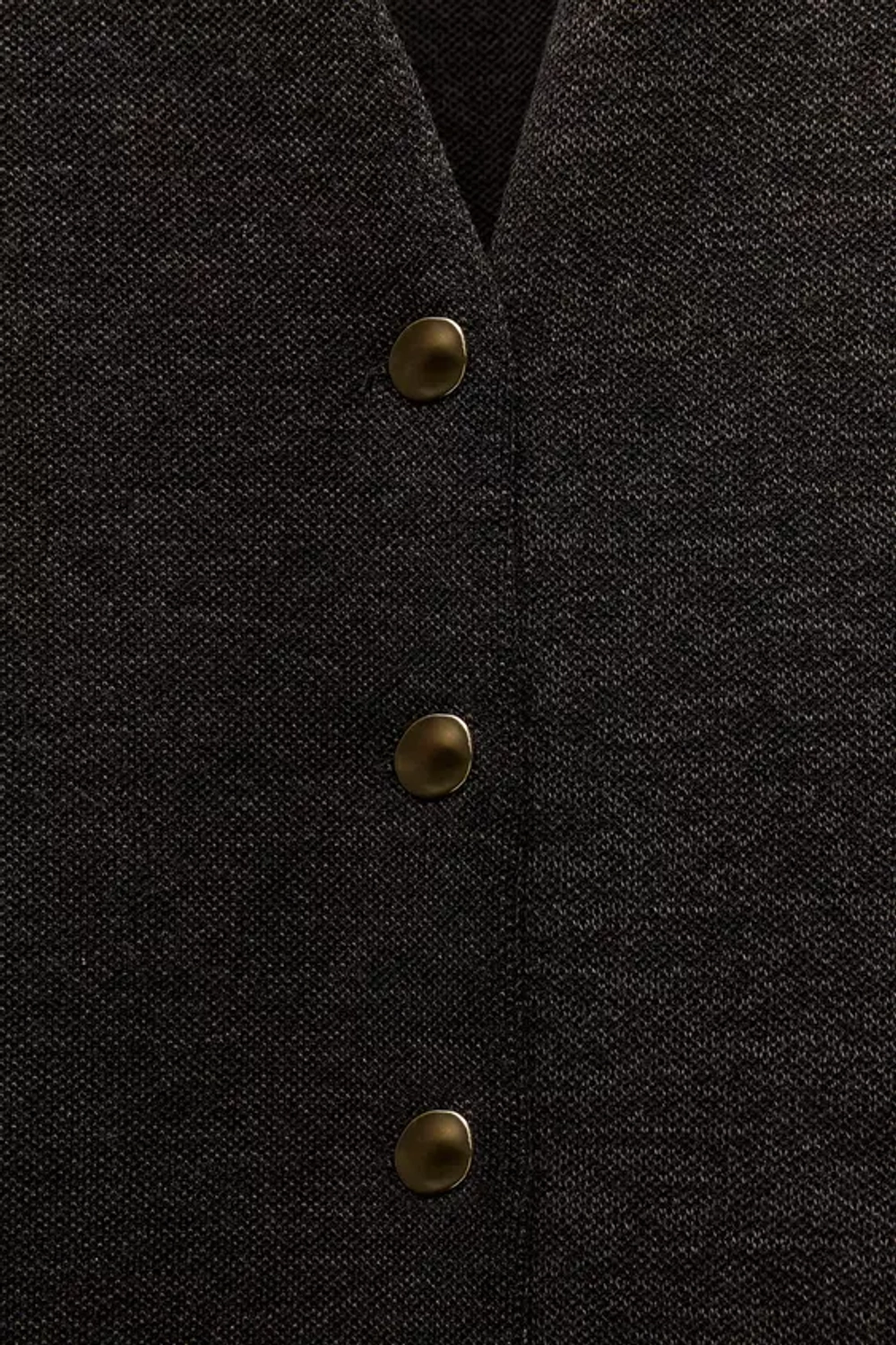 ZARA КАРДИГАН ИЗ МЯГКОЙ ТКАНИ С ПУГОВИЦАМИ, ЧЕРНЫЙ С МЕЛАНЖЕВЫМ ЭФФЕКТОМ