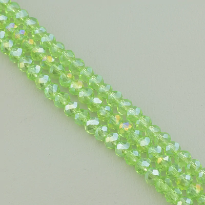 Нитка Чешский хрусталь 44 см. 6 мм. (Без замка) - Зеленая