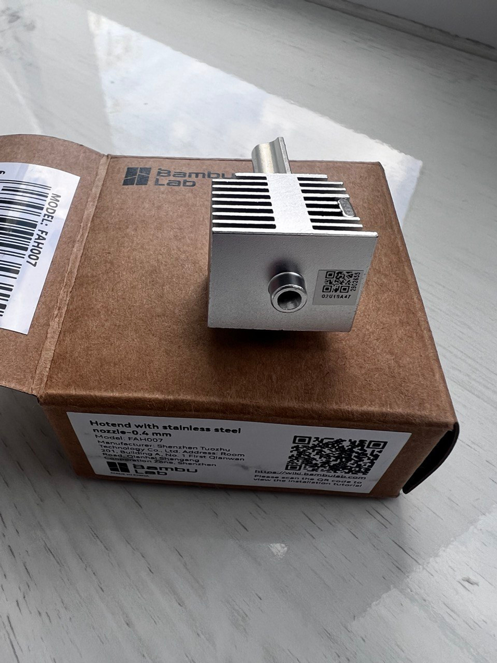 Хотэнд с соплом 0,4 мм из нержавеющей стали для 3Д принтера Bambu Lab A1/A1 mini (FAH007)
