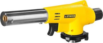 STAYER MaxTerm MG 100, 1300°C, газовая горелка с пьезоподжигом на баллон с цанговым соединением (55584)